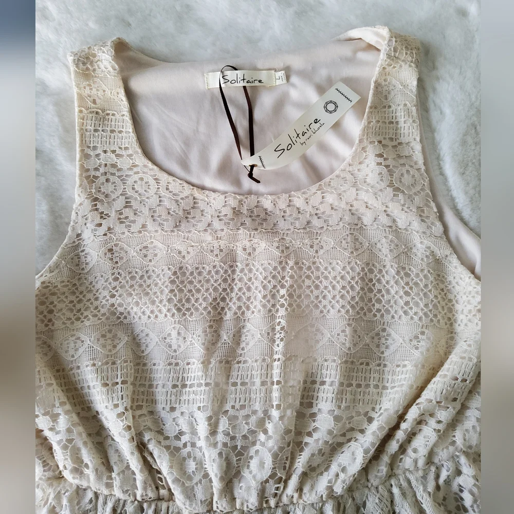 Solitaire by Ravi Khosla Crochet Hi/Lo Maxi Dress - Picture 5 of 16